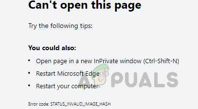 Как исправить ошибку установки обновления Microsoft Edge STATUSINVALIDIMAGEHASH на Windows 10?